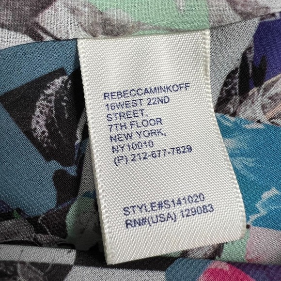 Rebecca Minkoff Mini A Line Dress Women 8 Button Front Floral Pleated Multicolor - Picture 11 of 11